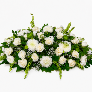 Ovalado Blanco y Verde con Crisantemos