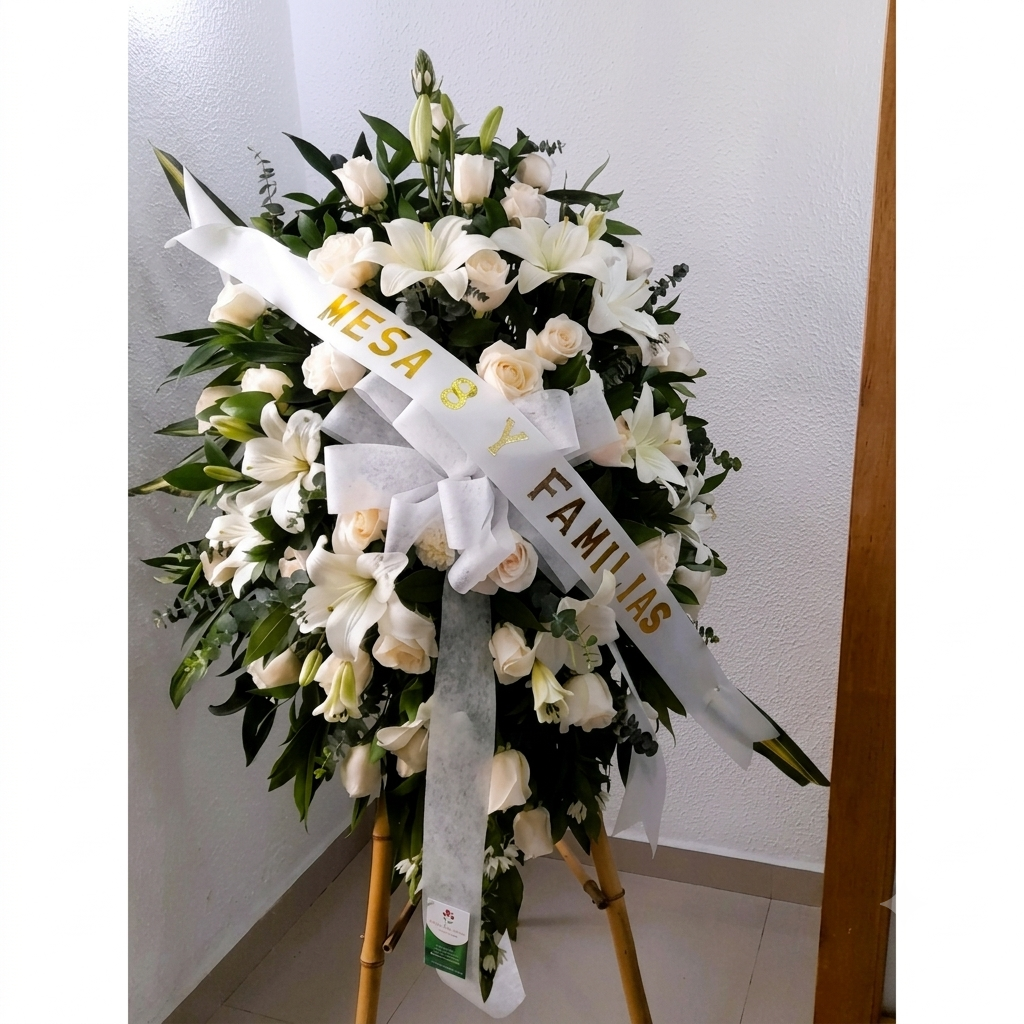Corona Blanca con Banda Personalizada